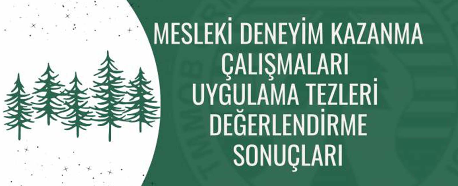 MESLEKİ DENEYİM KAZANMA ÇALIŞMALARI UYGULAMA TEZLERİ DEĞERLENDİRME SONUÇLARI