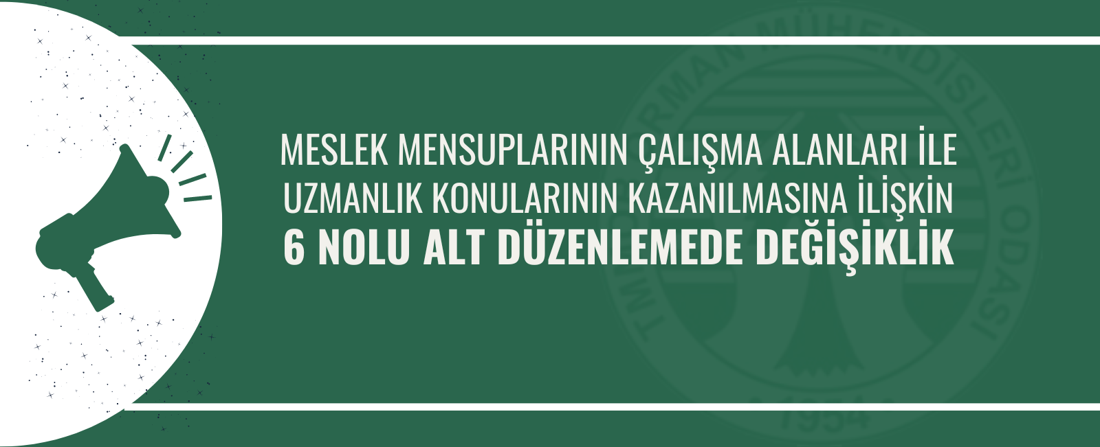 MESLEK MENSUPLARININ ÇALIŞMA ALANLARI İLE UZMANLIK KONULARININ KAZANILMASINA İLİŞKİN 6 NOLU ALT DÜZENLEMEDE DEĞİŞİKLİK